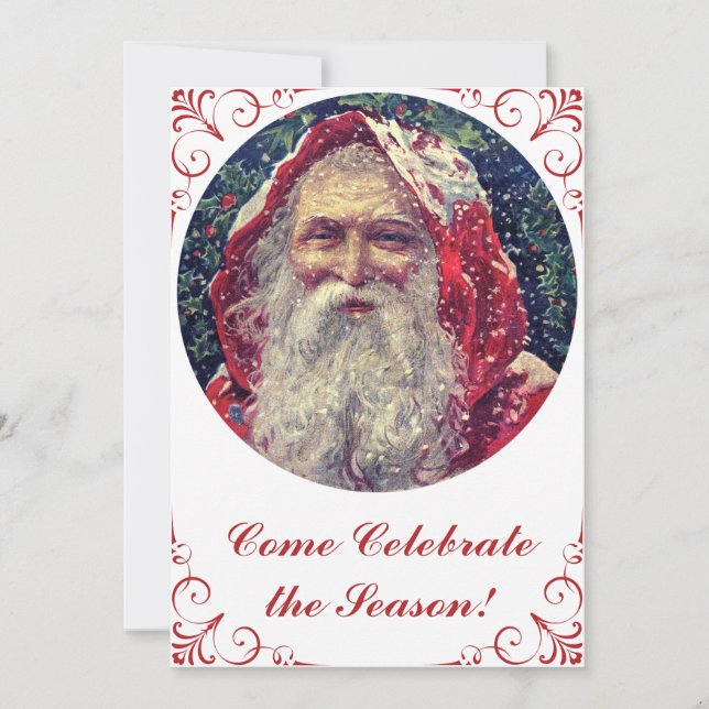 Old-fashioned Victorian Saint Nicholas Invitation (Front)