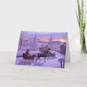 Old Fashioned Vintage Christmas Holiday Card