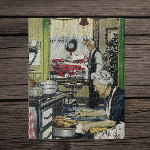 Old Fashioned Vintage Home Kitchen Christmas Jigsaw Puzzle