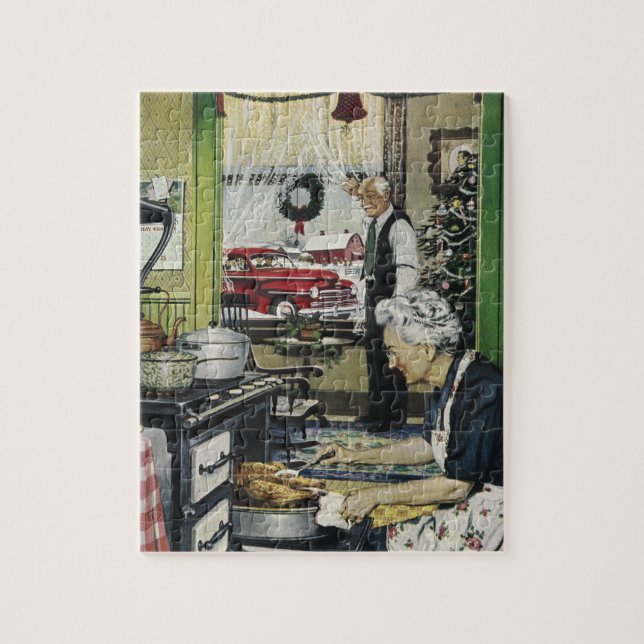 Old Fashioned Vintage Home Kitchen Christmas Jigsaw Puzzle (Vertical)