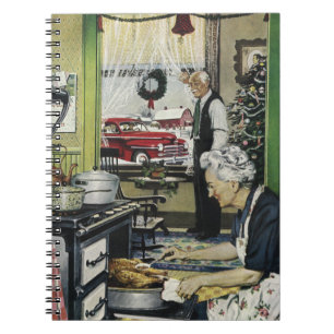 Old Fashioned Vintage Home Kitchen Christmas Notebook