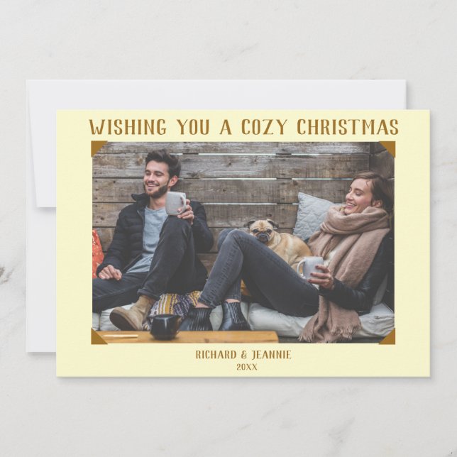 Old-Fashioned Vintage Photograph Christmas Card (Front)