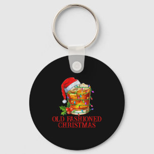 Old Fashioned Whiskey Christmas Funny Bourbon Tail Keychain