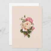 Old Fashioned White/Pink Roses-Buff Background Card (Front/Back)