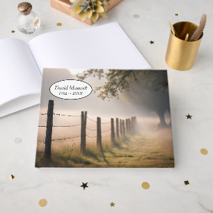 Old Fence In Mist for Memorial Service Guest Book