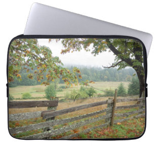 Old Fence On A Farm Laptop Sleeve