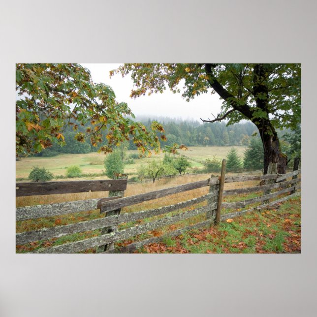 Old Fence On A Farm Poster (Front)