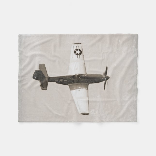 Old Fighter Airplanes B&W Fleece Blanket (Front (Horizontal))