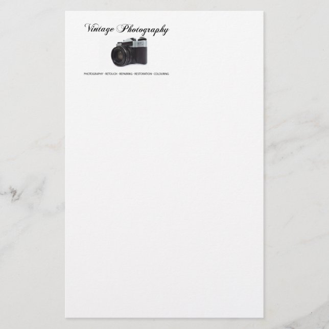 Old film camera stationery (Front)
