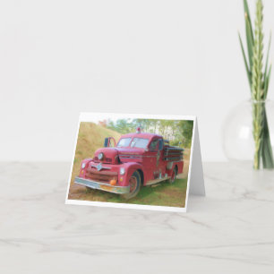 Old Fire Truck Card