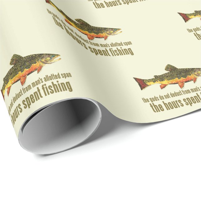 Old Fishing Saying Brook Trout Wrapping Paper (Roll Corner)