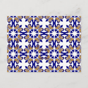Old floral tiles postcard