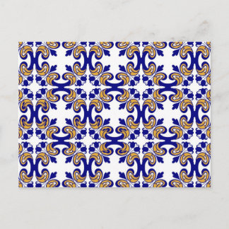 Old floral tiles postcard