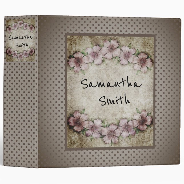 Old floral Wallpaper Binder (Front/Spine)