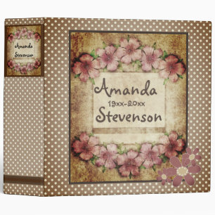 Old floral Wallpaper Binder