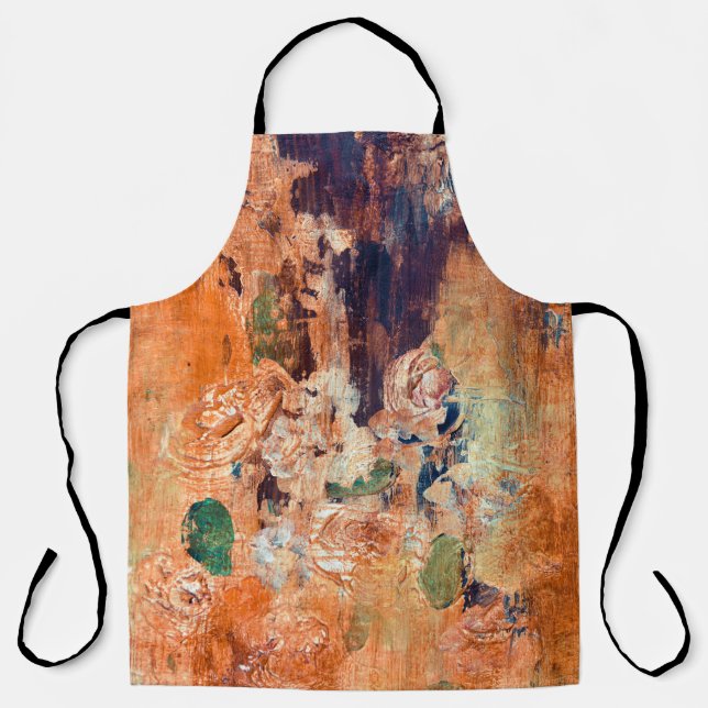 Old floral wallpaper, grunge vignette. apron (Front)