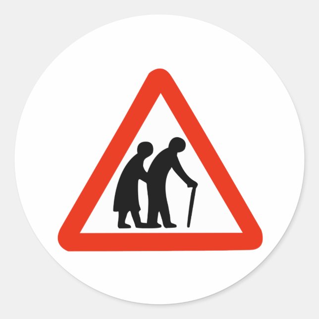 old folks classic round sticker (Front)