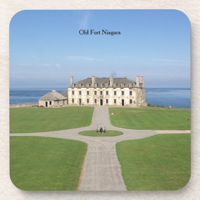 Old Fort Niagara Barracks plastic coaster (Front)