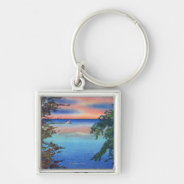 Old Fort Ontario Sunset View of Lake Ontario Keychain (Front)