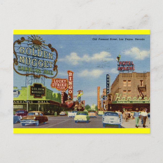 Old Fremont St., Las Vegas Vintage Postcard (Front)