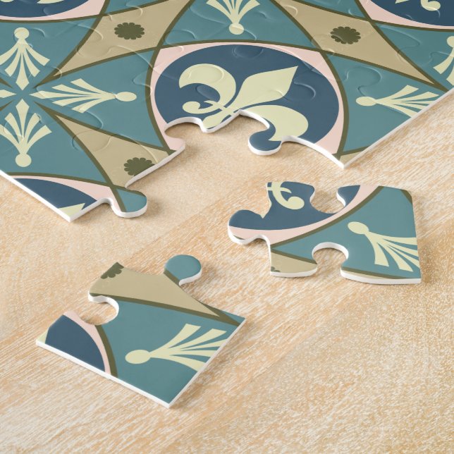 Old French Fleur-de-Lis Pattern Jigsaw Puzzle (Side)