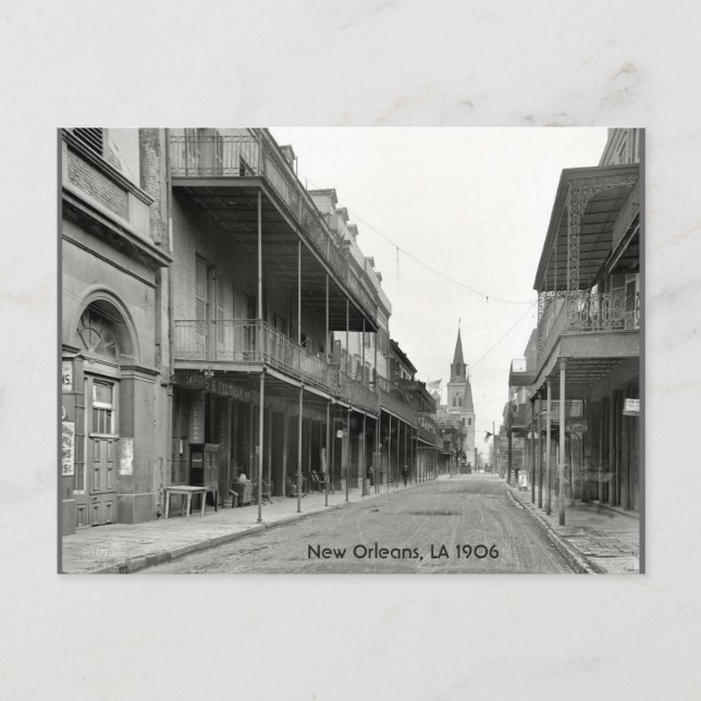 Old French Quarter Street 1906 Postcard (Front)