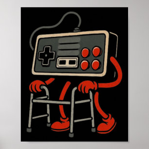 Old Gamer Retro Video Game Old Gamer 80s 90s Video Poster
