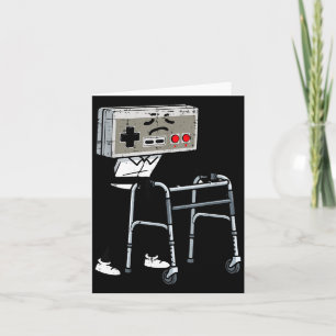 Old Gaming Controller Walker Funny Gamer Men Women Card