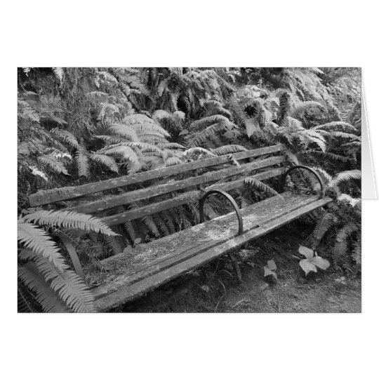 Old Garden Bench in Monochrome Card