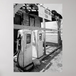 Old Gas Pumps Poster