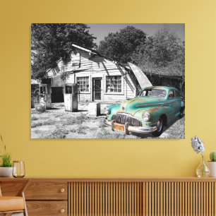 old gas station canvas print