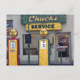 Old Gas Station Postcard