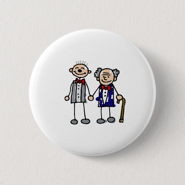 Old Gay Couple 2 Inch Round Button (Front)