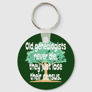 Old Genealogists Never Die Keychain