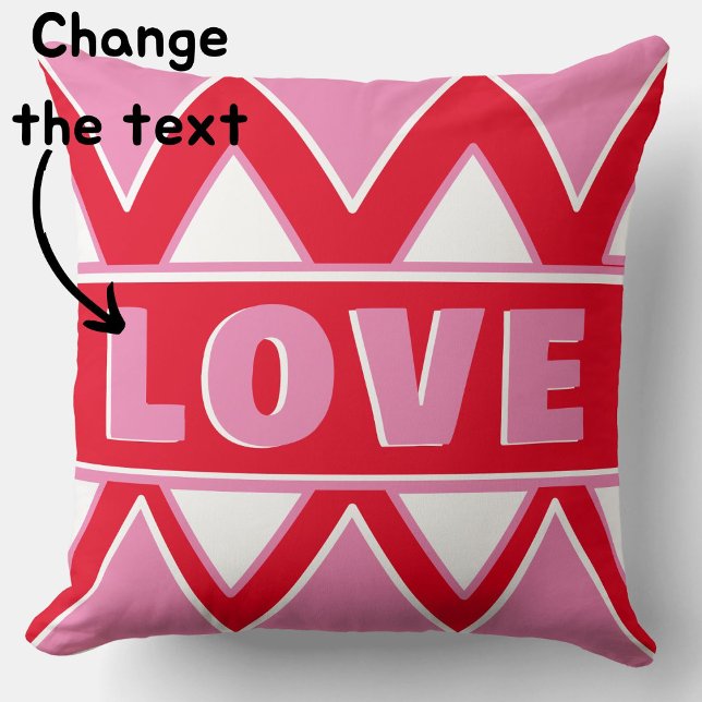 old Geometric LOVE Valentine’s Day Gift text Throw Pillow (Creator Uploaded)