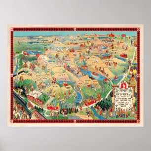 Old Glacier National Park Map (1925)  Poster