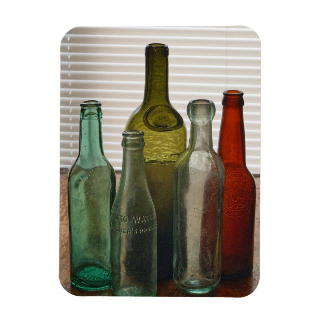 Old Glass Bottles 2 Magnet (Vertical)