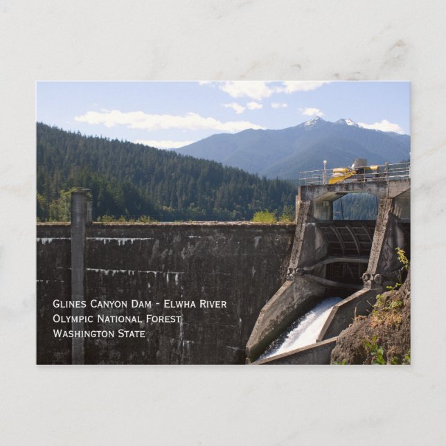 Old Glines Canyon Dam Postcard (Front)