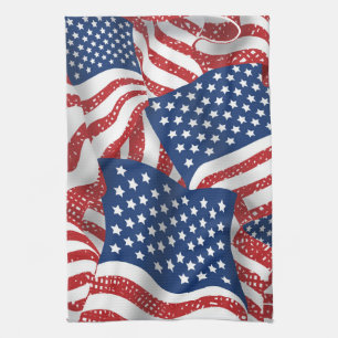 Old Glory All American - USA Flag - Celebration Kitchen Towel