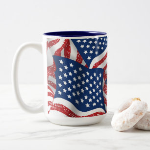 Old Glory All American - USA Flag Patroit Two-Tone Coffee Mug