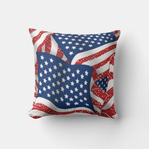 Old Glory All American - USA Flag  Throw Pillow