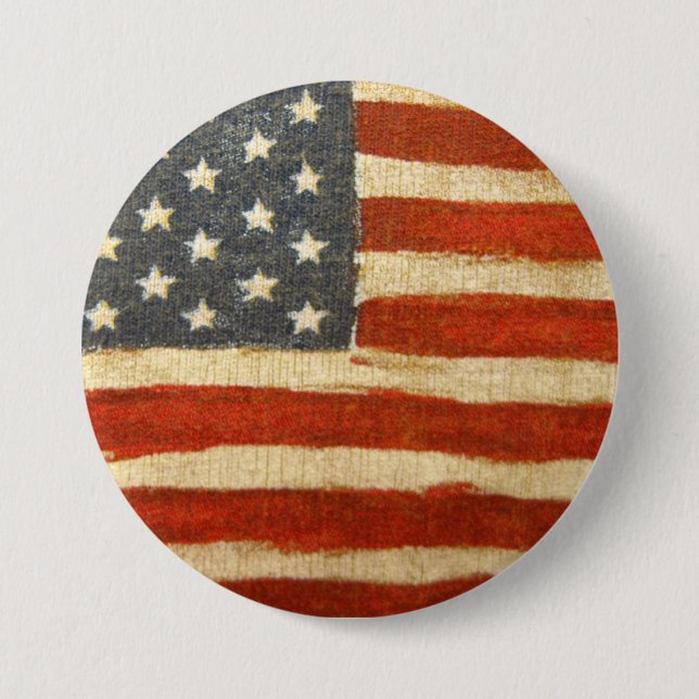 Old Glory American Flag 3 Inch Round Button (Front)
