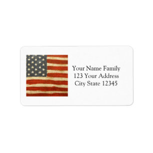 Old Glory American Flag Label