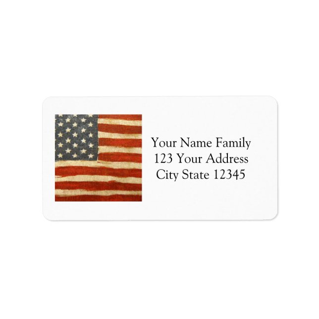 Old Glory American Flag Label (Front)