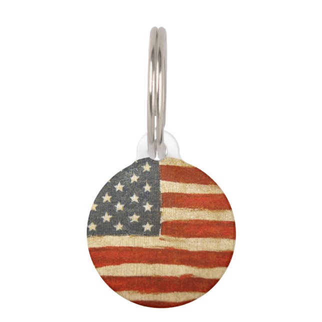 Old Glory American Flag Pet Tag (Front)