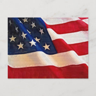 Old Glory American Flag Ripples Postcard