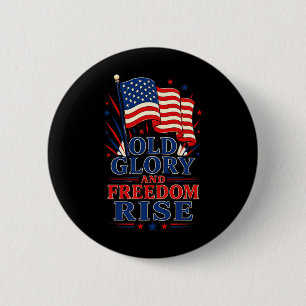 Old Glory And Dom Rise Patriotic 2 Inch Round Button