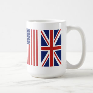 Old Glory and Union Jack Flags. Coffee Mug