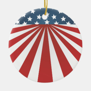old glory ceramic ornament