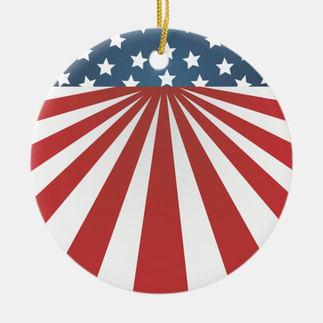 old glory ceramic ornament (Front)